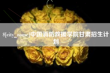 淄博中国消防救援学院甘肃招生计划