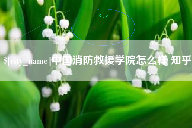 淄博中国消防救援学院怎么样 知乎