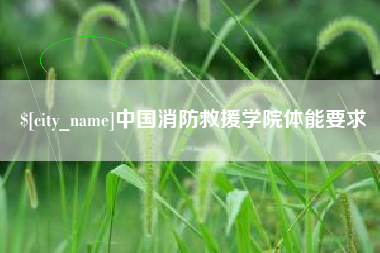 淄博中国消防救援学院体能要求