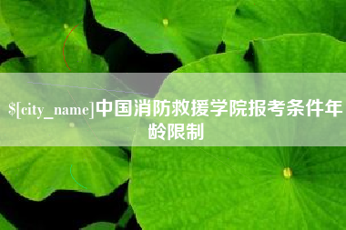 淄博中国消防救援学院报考条件年龄限制