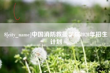 淄博中国消防救援学院2020年招生计划