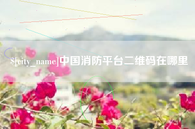 淄博中国消防平台二维码在哪里